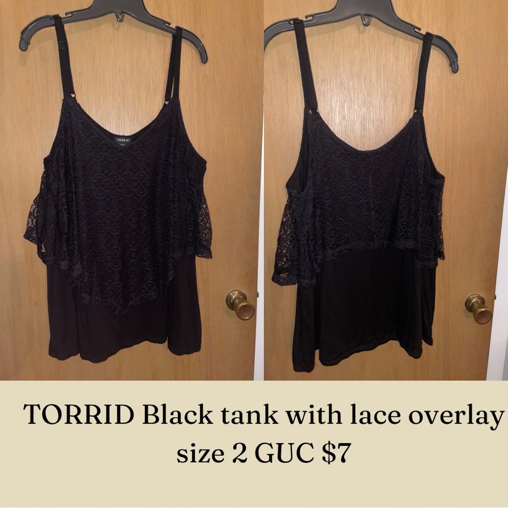 Black tank with lace overlay